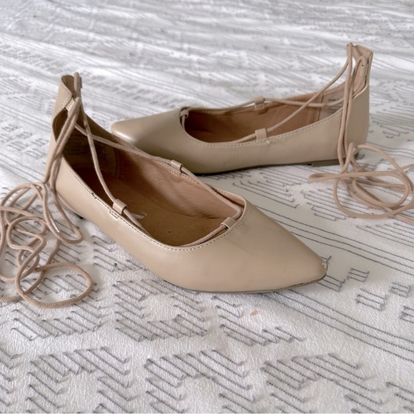 Nude lace-up ballet flats - Picture 7 of 7